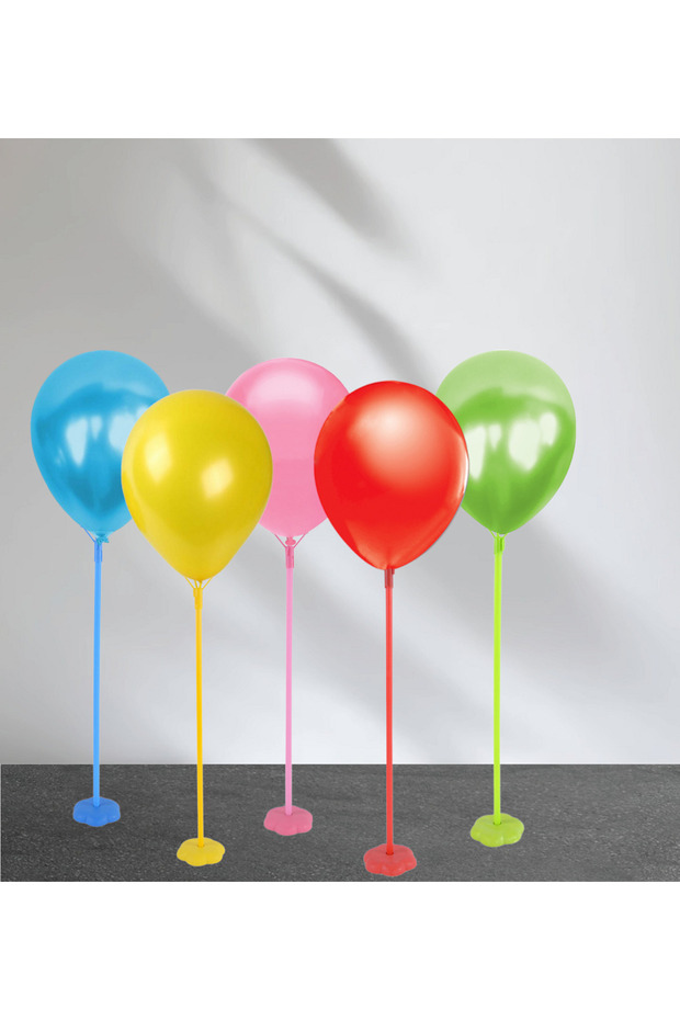 5-Piece Colorful Single Pedestal Balloon Stand
