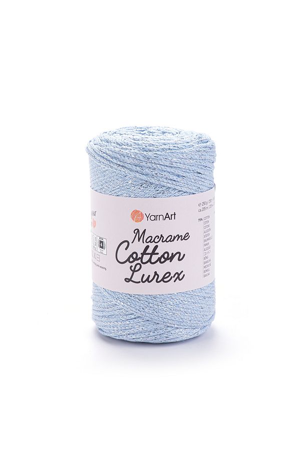 Macrame Cotton Lurex - Simli Makrome El Ör Açık Mavi-729 - 1