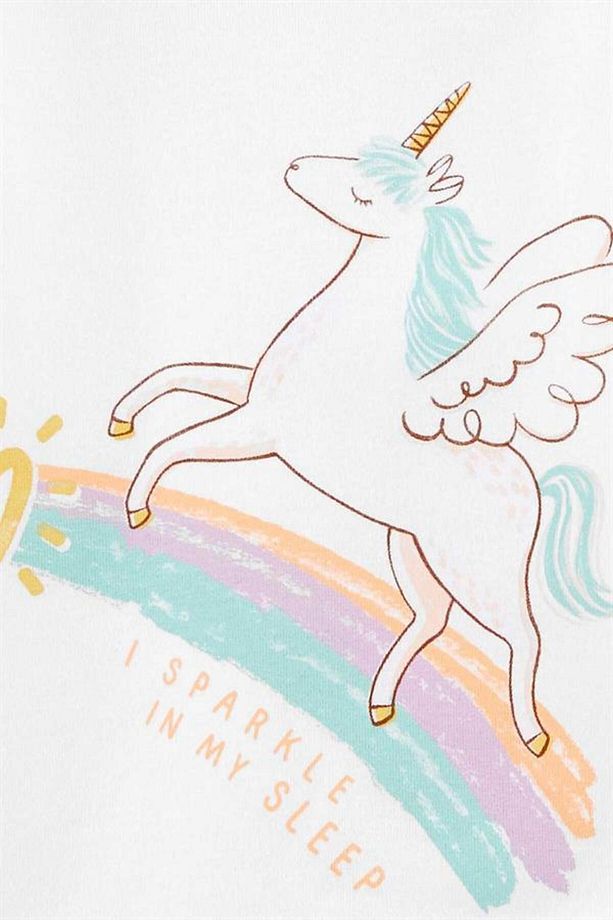 Carters Kız Bebek Unicorn Desenli 4'lü Pijama Takımı - 2
