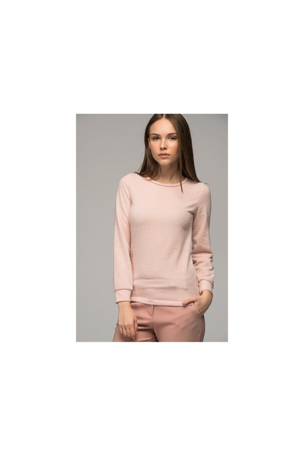 7489178 Yumoş Angel Pearl Blouse on the Back Pudra