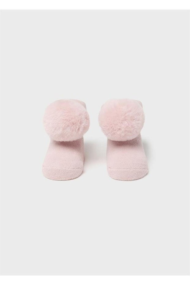 Newborn Girl Pompom Band Socks Set