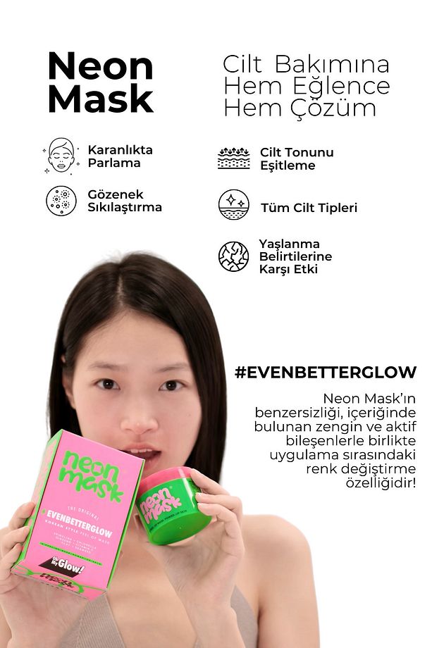 Neon Mask Cilt Canlanması Ve Kolajen Desteği Sağlayan Yaşlanma, Siyah Nokta Karşıtı Soyulabilir - 5