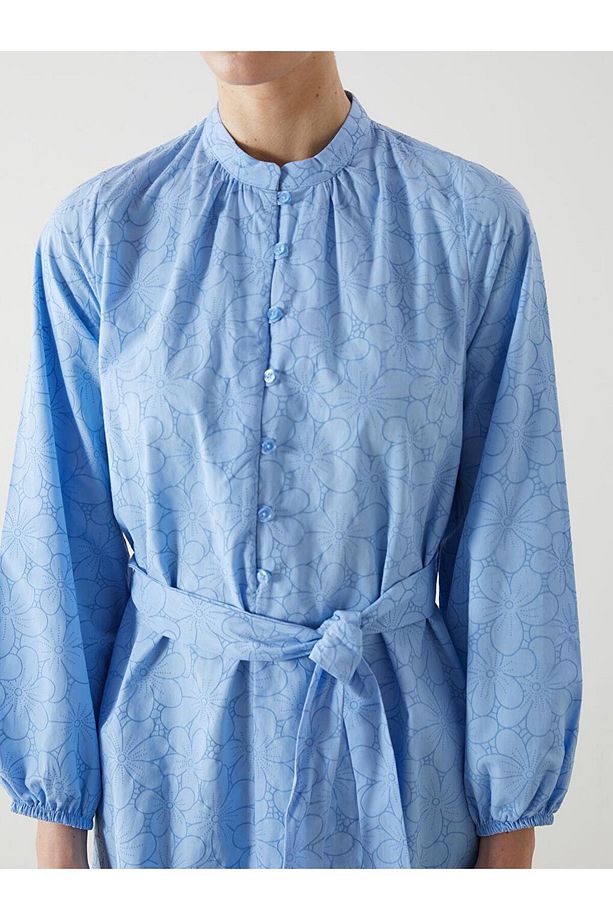 LCW Modest Yaka Çiçekli Poplin Kadın Elbise - 3