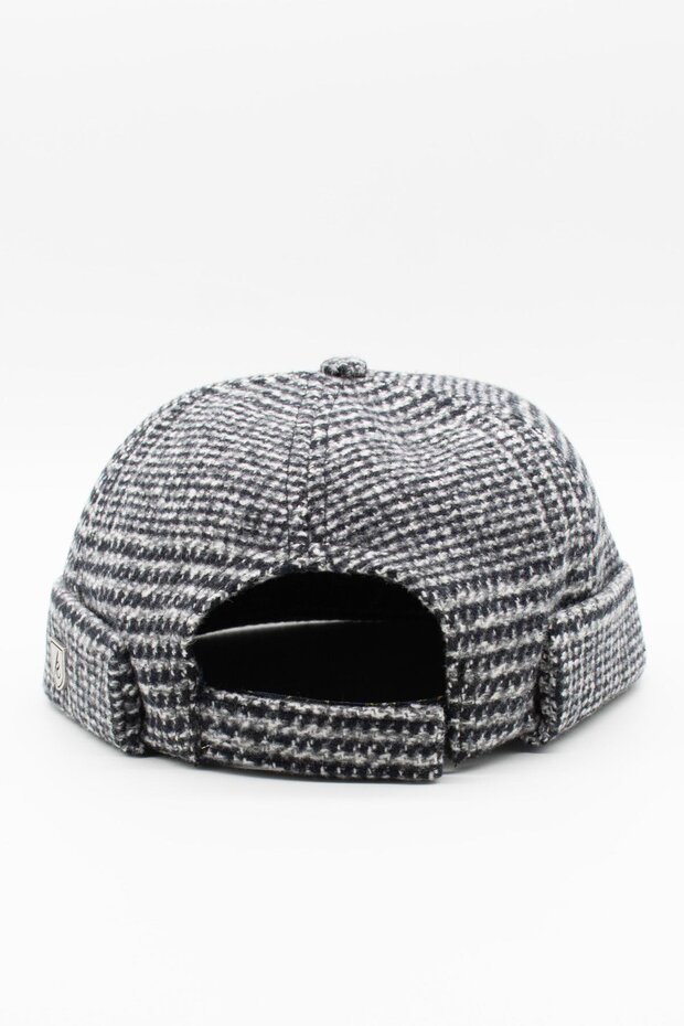 قبعة دوكر صوفية منقوشة باللون الأسود للجنسين - 3