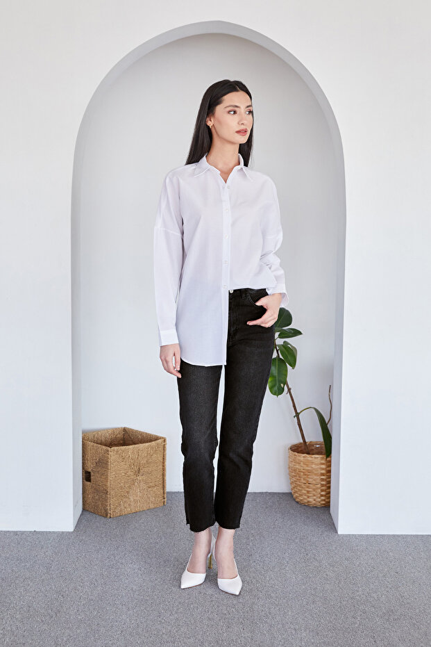 Basic Terikoton Fabric Shirt - 4