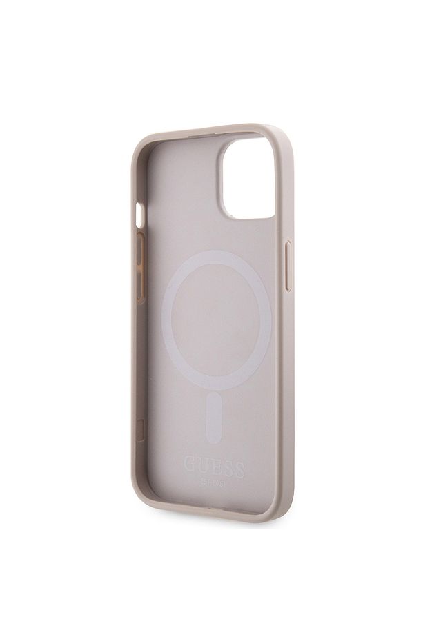 iPhone 14 Uyumlu Kılıf Guess Lisanslı Magsafe Şarj Özellikli 4G Şerit Tasarımlı Printed Kapak Pembe - 5