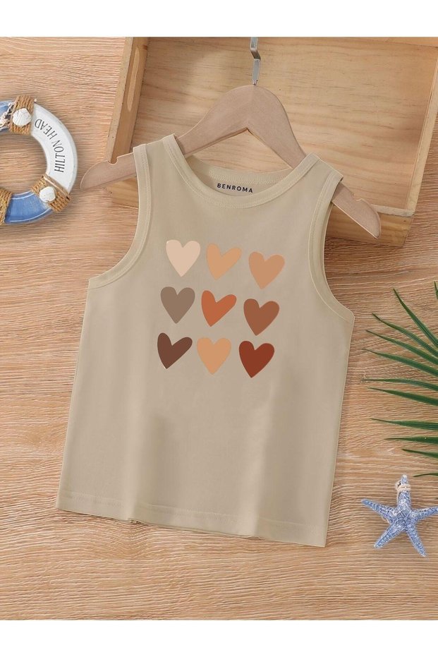 Cartoon Character Printed Sleeveless Children's T-Shirt