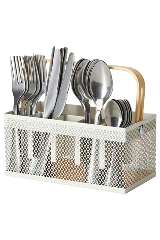 - Vimpelfisk, Cutlery Set for 6 Persons, Stainless Steel-Bamboo/Off White