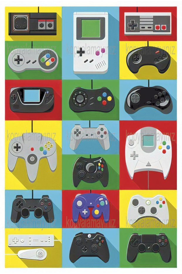 Game Consoles Arcade Game Handles Gamer Home Decoration Painting Retro Wood Poster