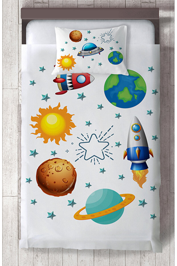 BABY AND KIDS ROOM Planet and Space X Patterned Bedspread