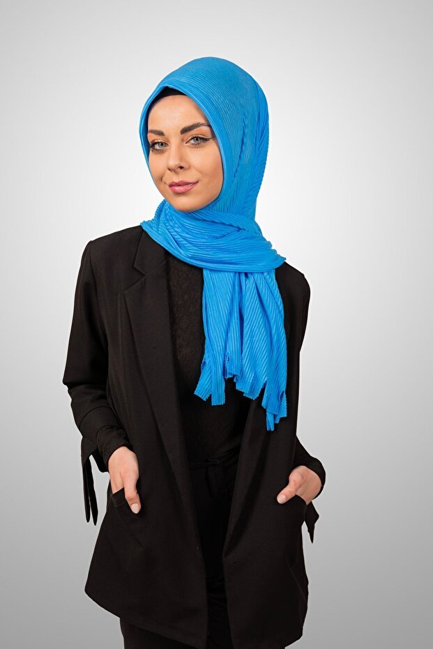 شال فيروزي مطوي عملي - 5