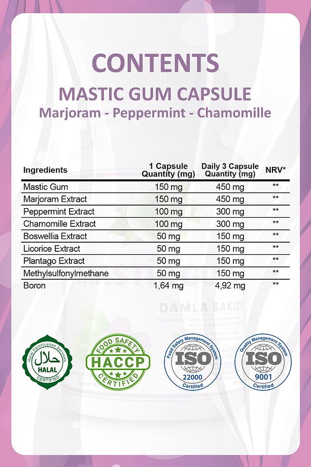 Mastic Gumm ( Damla Sakız ) Kapsül 60 Adet - 3
