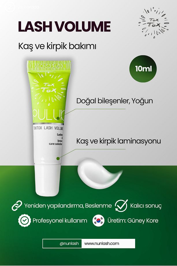 TOXTOX LASH VOLUME Kaş ve Kirpik bakımı - Kaş ve Kirpik laminasyonu 10ml - 1