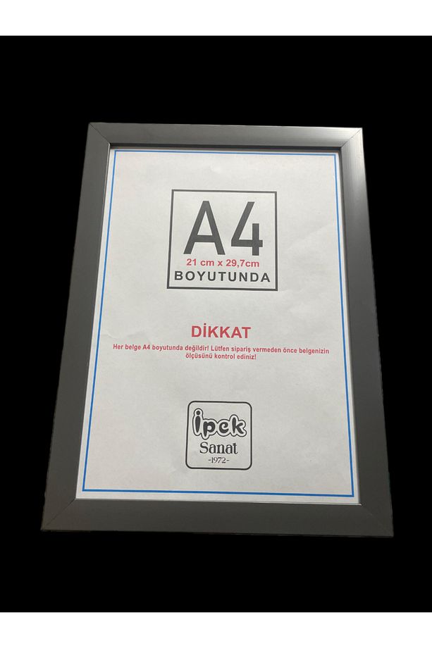 A4 ÇERÇEVE ANTRASİT RENK - 21X30 ÇERÇEVE - HAKİKİ CAMLI - 5