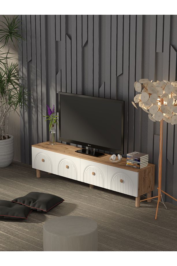 Bohem Tarz Şık 180 Cm 4 Kapaklı Mdf Kapak Tv Ünitesi - 3