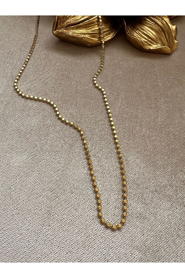 Crushed Steel Chain Combination Necklace (Long)