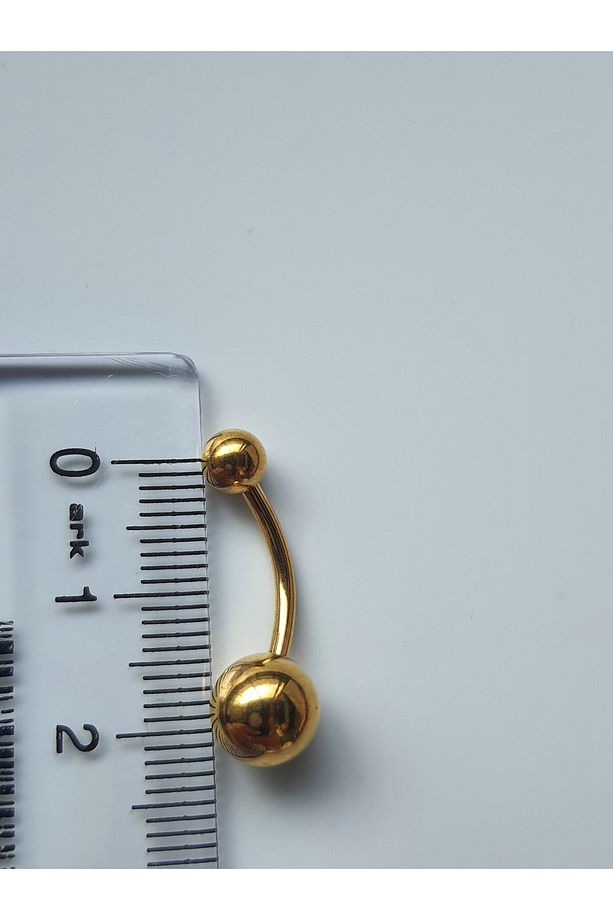 Düz Model Çelik  Göbek Piercing - 9