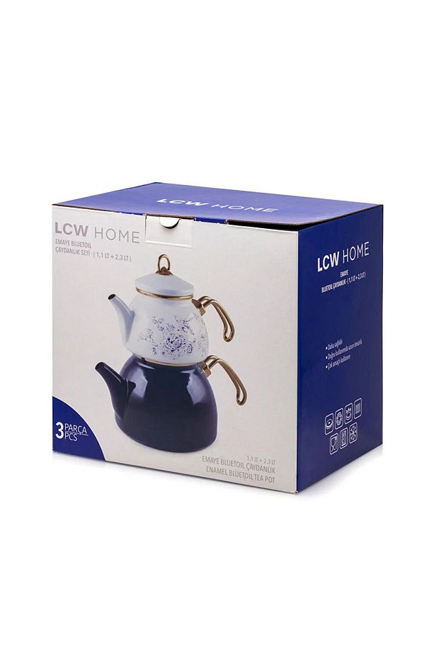 LCW HOME Mavi Baskılı Emaye Çaydanlık T T - 5