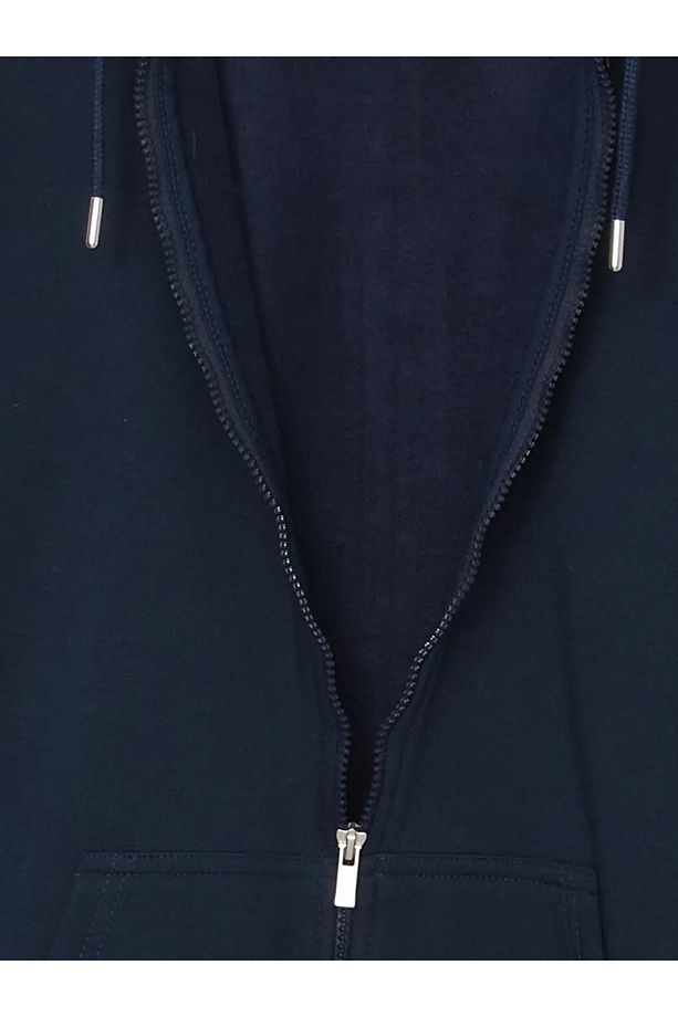 LCWAIKIKI Basic Kapüşonlu Uzun Kollu Erkek Fermuarlı Sweatshirt - 6