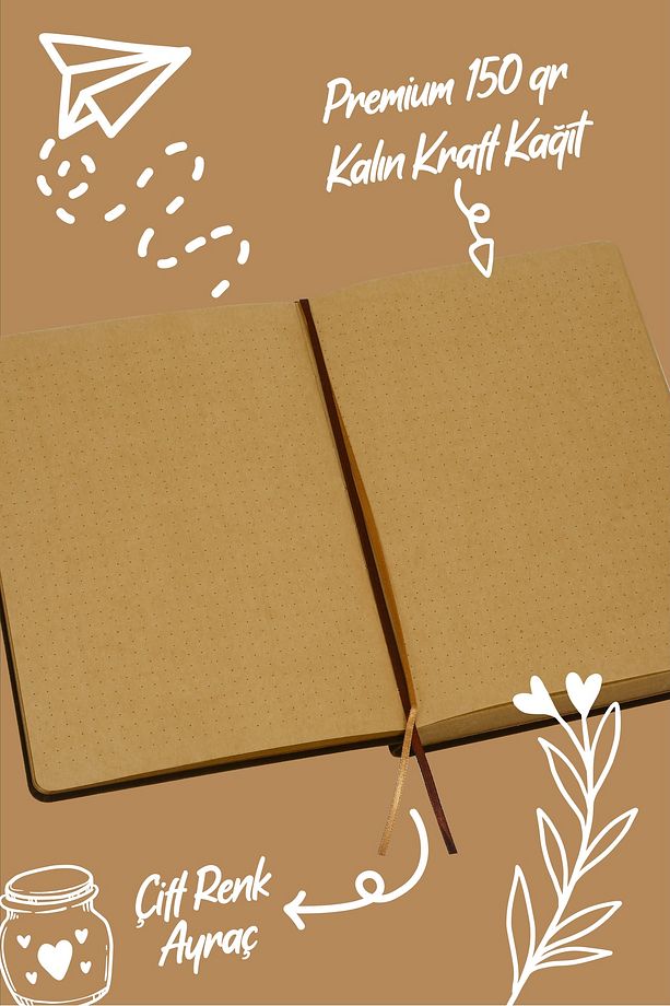 Bujo Kraft Süet Defter Süet 96 Yaprak A5 150 Gr. Noktalı - 4