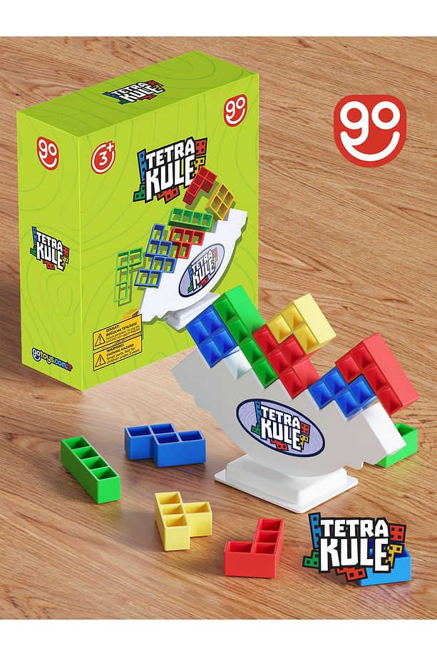 Tetra Kule Denge Oyuncağı Eğitici Kutu Oyuncak Tetris Kule Tetra Tower - 1