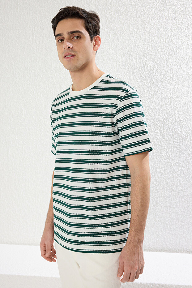 Çok Renkli Regular/Normal Kesim Dokulu T-Shirt TMNSS25TS00041 - 4