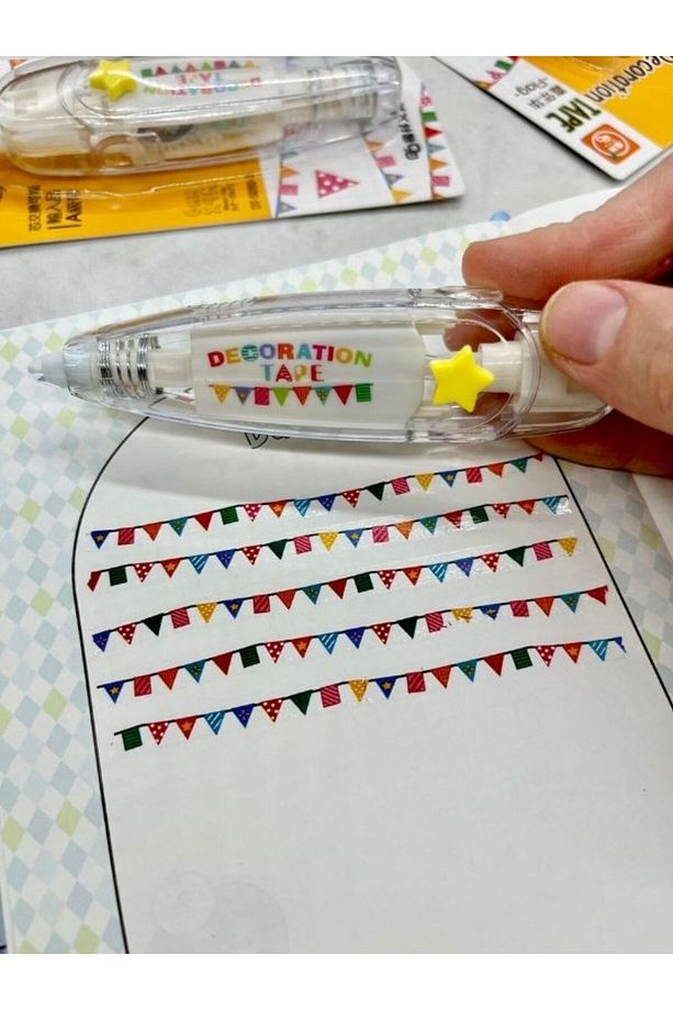 Sarı Yıldız Desenli Süsleme Bandı Tipex/tipeks/bullet Journal/ Şerit Daksil - 3