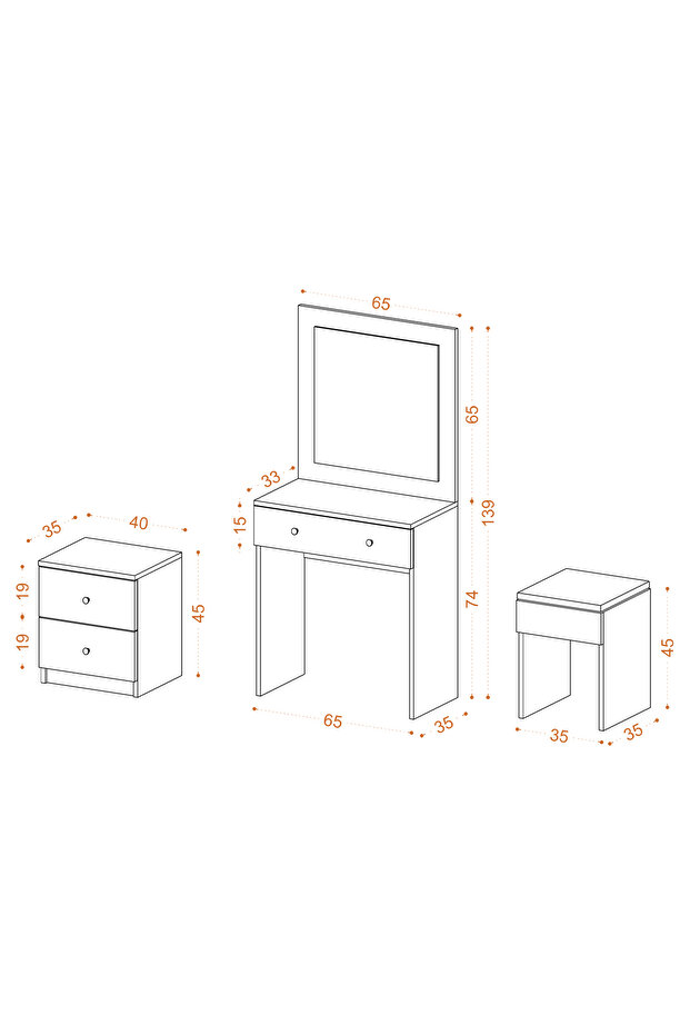 Nice Makyaj Masası Travertine - 3
