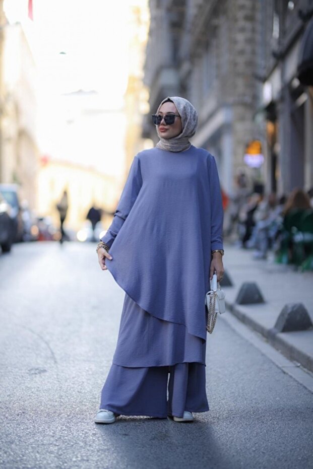 طقم حجاب لينا رمادي موديل-511 - 1