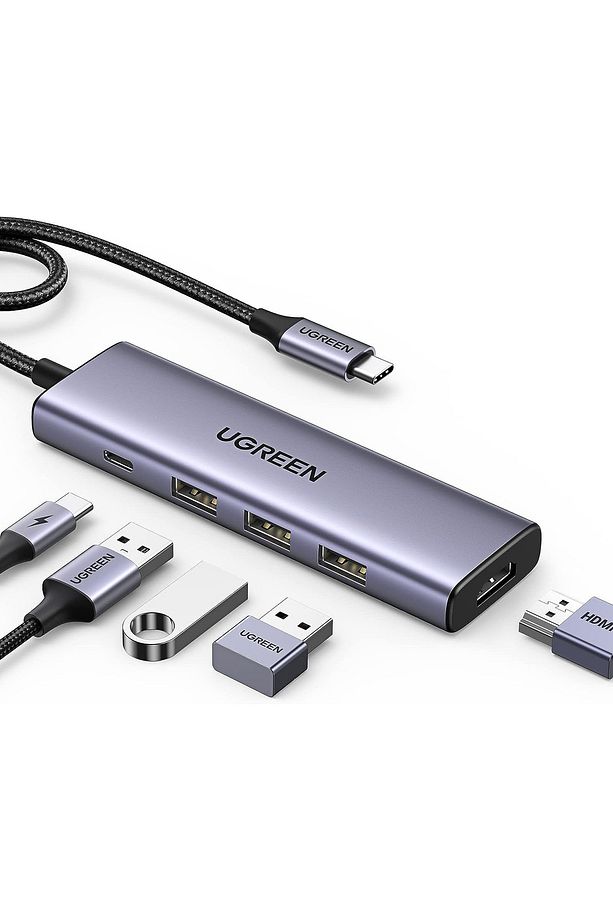5-in-1 USB-C 100W PD 4K HDMI Hub Çoklayıcı, Gri - 15596 - 6