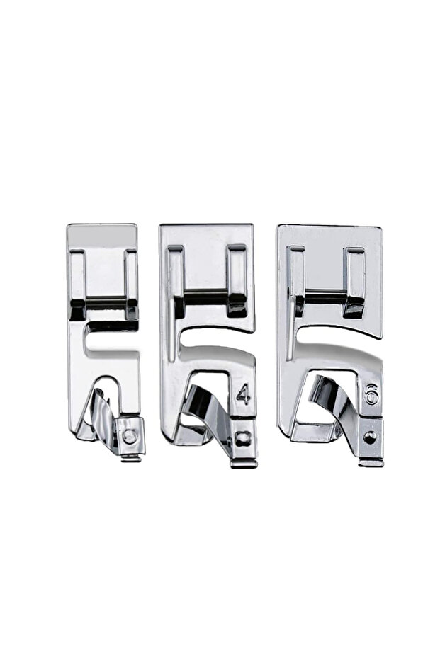 Light Grey 3mm, 4mm 6mm Narrow Rolled Hem Presser Foot Set for Sewing Machine Singer, Brother, Babyl