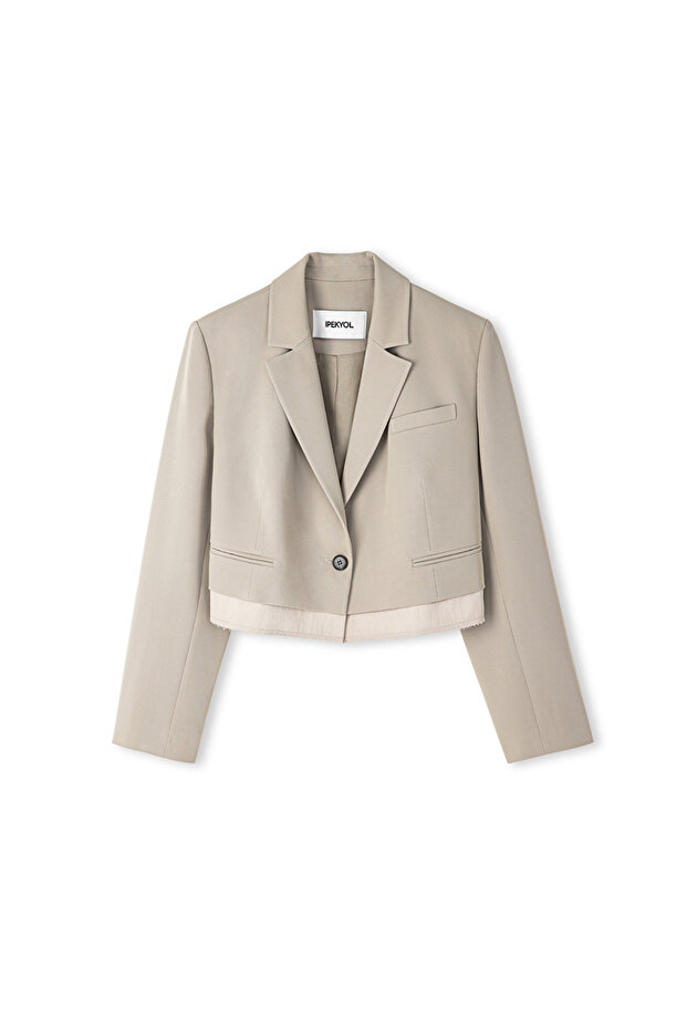 Kumaş mix blazer - 3