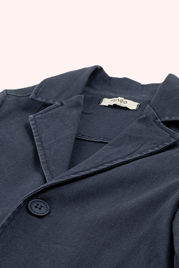 Boy's Navy Blue Buttoned Jacket - 5
