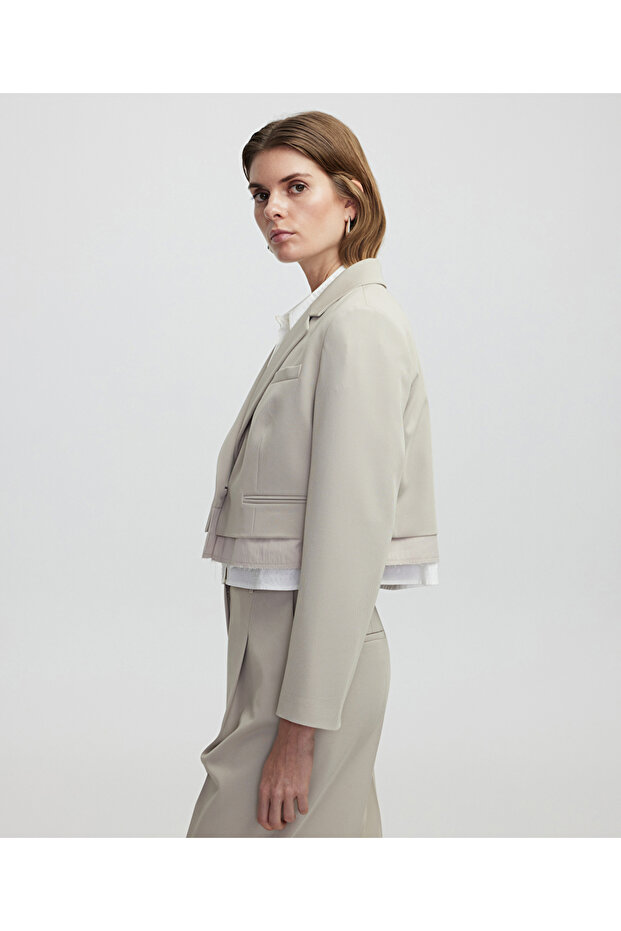 Kumaş mix blazer - 5