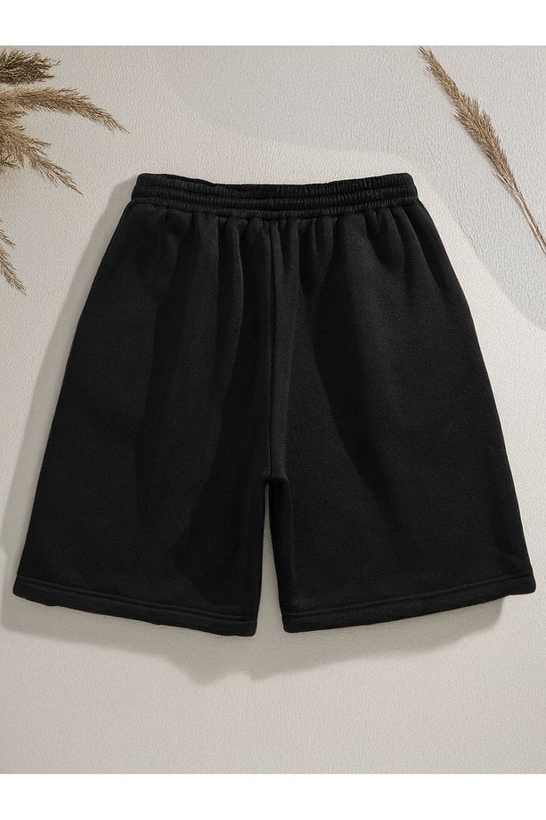 Dual Cat Baskılı Basic Mevsimlik Unisex Şort Bermuda - 3
