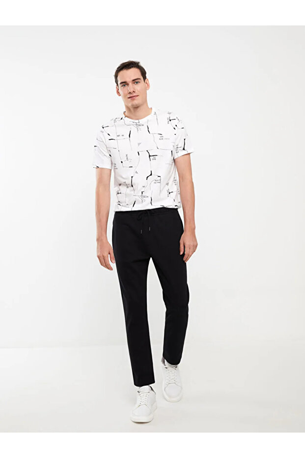LCW Casual Siyah Slim Fit Erkek Kalın Eşofman Altı - 1