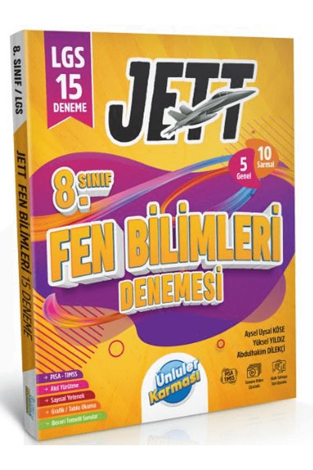 8. Sınıf Jett Fen Bilimleri 15 Deneme / Kollektif / Ünlüler Karması / 9786256529106 - 1