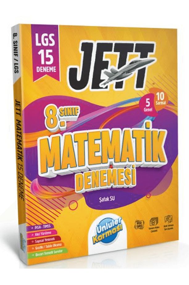8. Sınıf Jett Matemetik 15 Deneme / Kollektif / Ünlüler Karması / 9786256529540 - 1