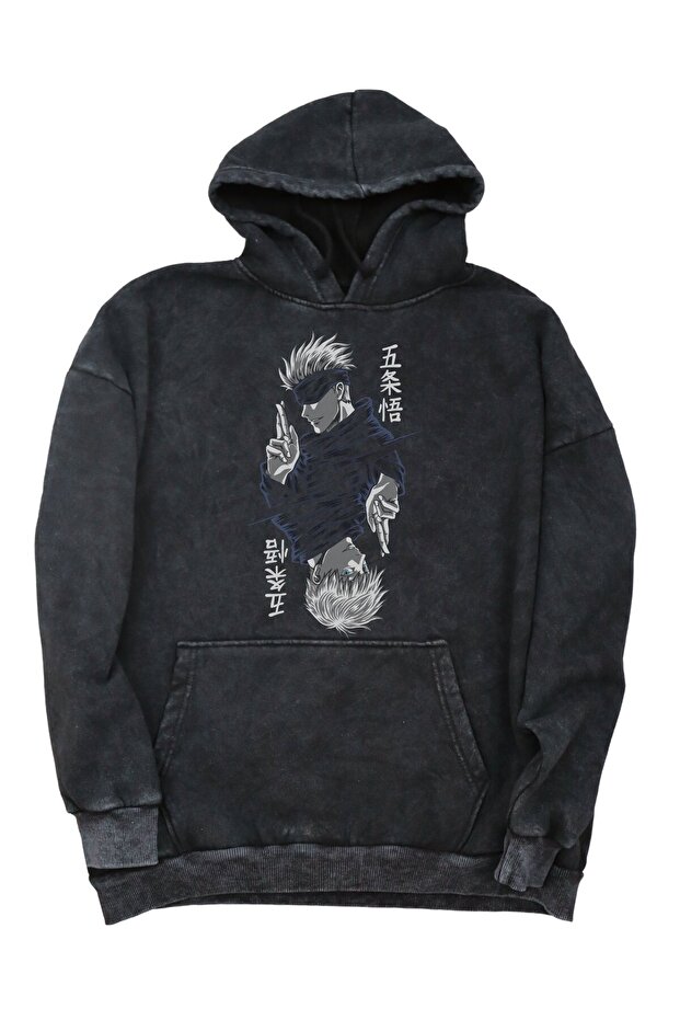 Unisex Oversize Hooded Sweatshirt - Gogo Two Printed, Washable, Anime Themed Hoodie