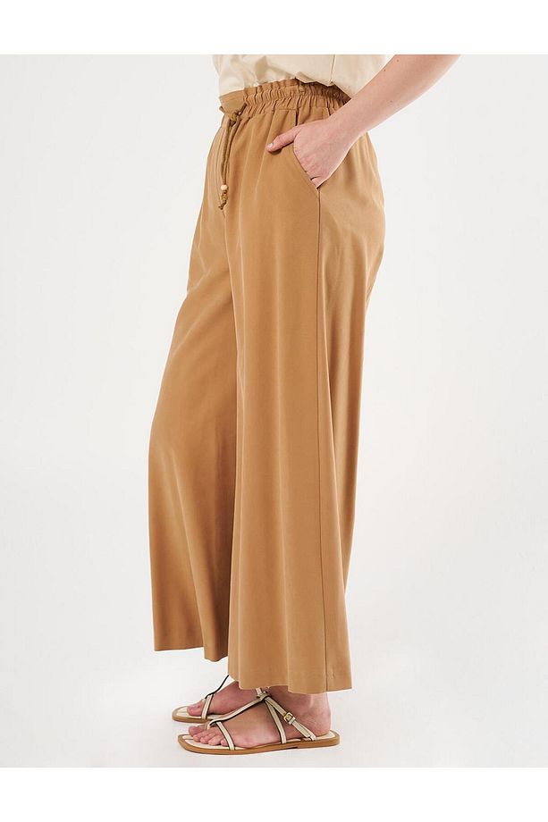 Geniş Paça Rayon Pantolon Tütün - 8