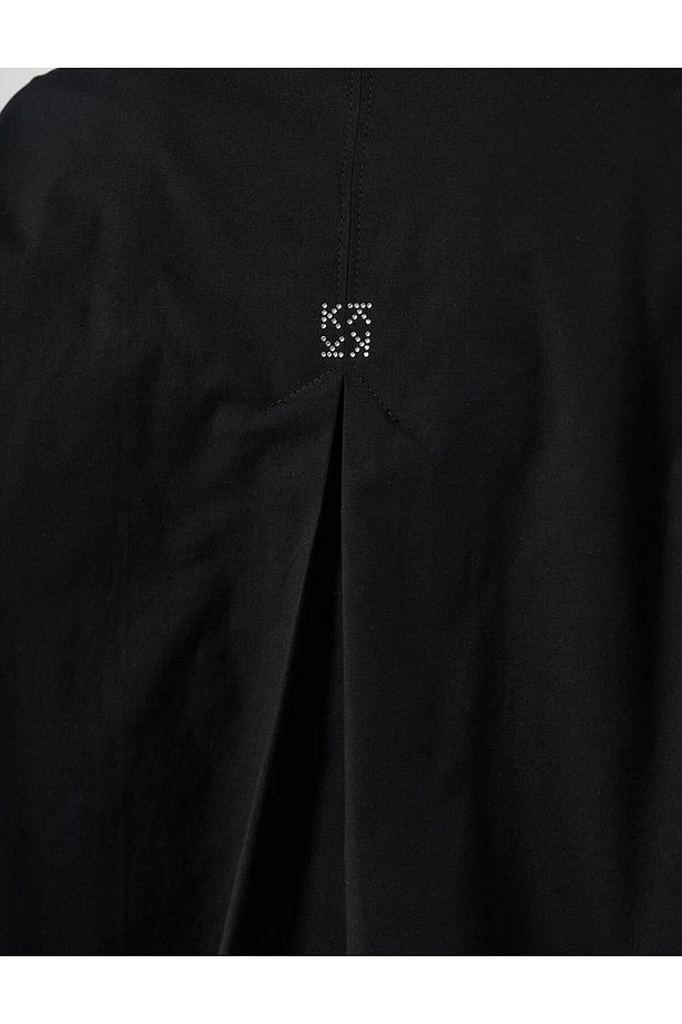 Taş İşlemeli Poplin Tunik Siyah - 7
