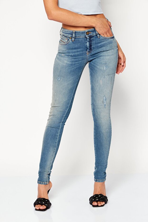 Women Super Slim Skinny Fit Washed Stretchable Denim Jeans, Light Blue