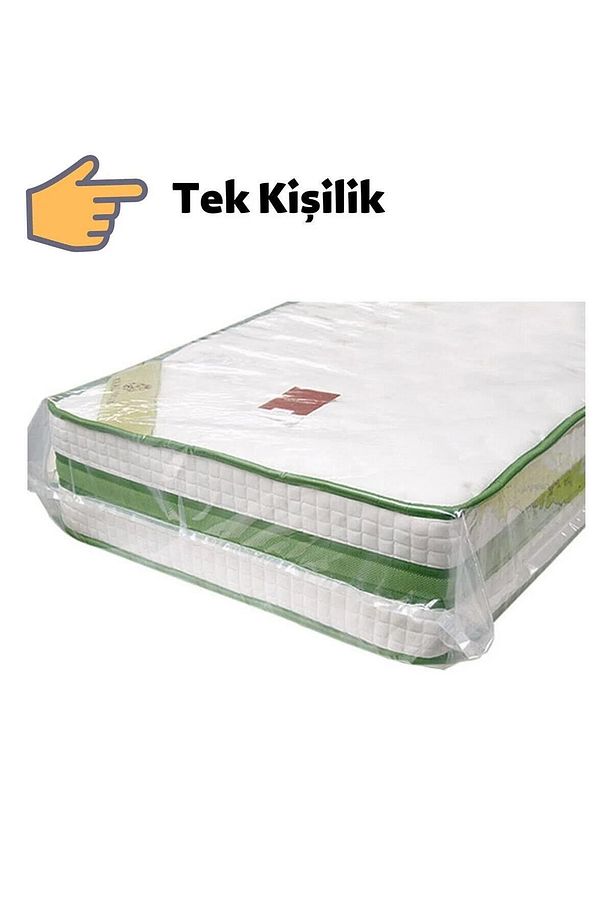 Vakumsuz Şeffaf Tek Kişilik Yatak Baza Saklama Taşıma Kılıfı Poşeti Torbası 120x200 Cm. - 10 Adet - 3