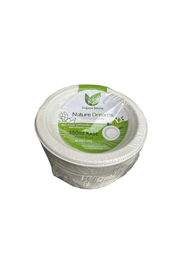 Nature Ekolojik Karton Kağıt Tek Kullanımlık Çorba Kasesi - 400 Cc - 50 Adetlik 1 Paket - 1