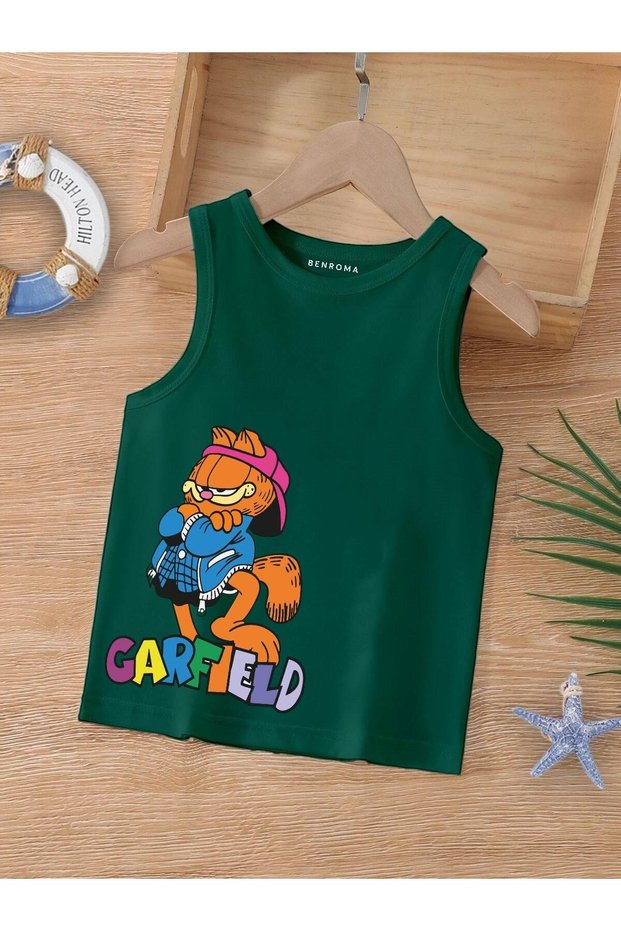 Cartoon Character Printed Sleeveless Children's T-Shirt