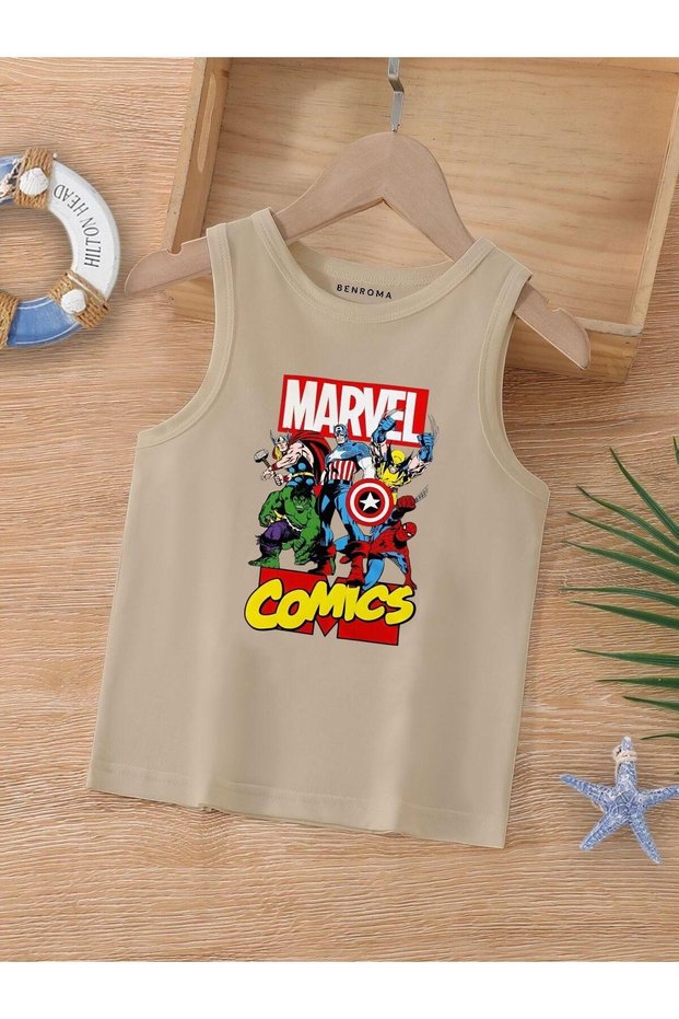 Cartoon Character Printed Sleeveless Children's T-Shirt
