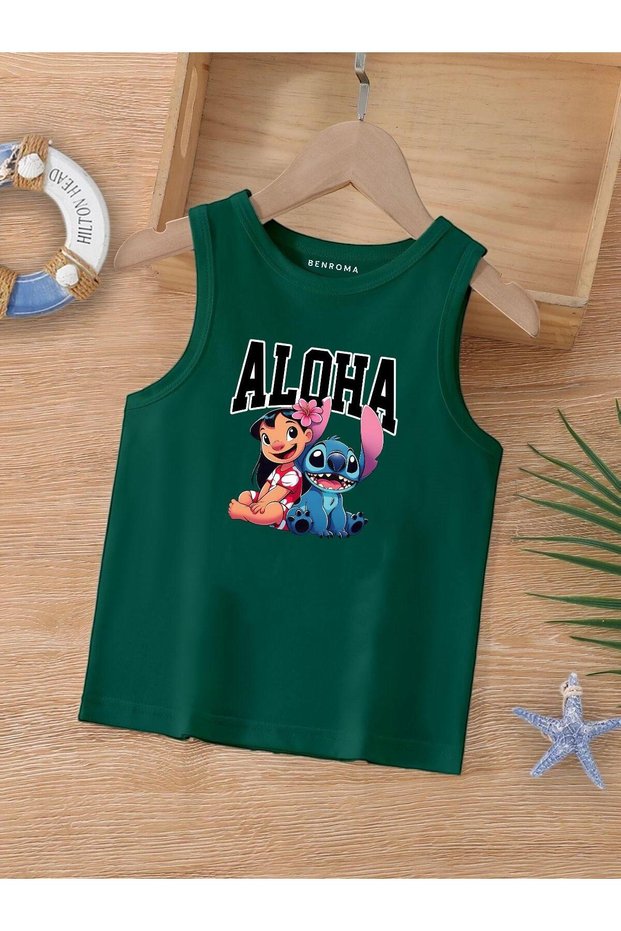 Cartoon Character Printed Sleeveless Children's T-Shirt