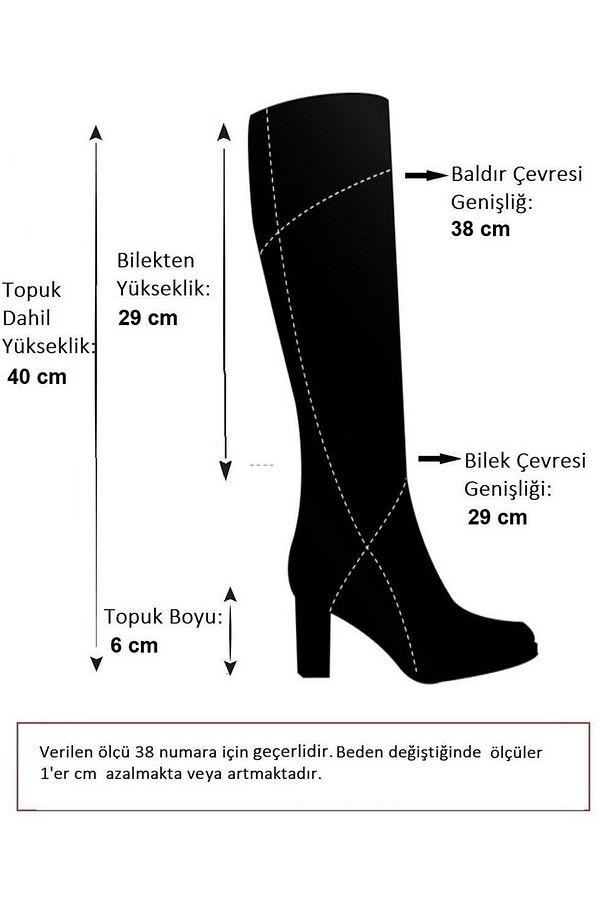 T296815002 Bej Süet Kovboy Model Kadın Çizme - 9