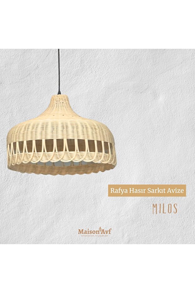 Milos Rattan Bambu Sarkıt Avize - 1