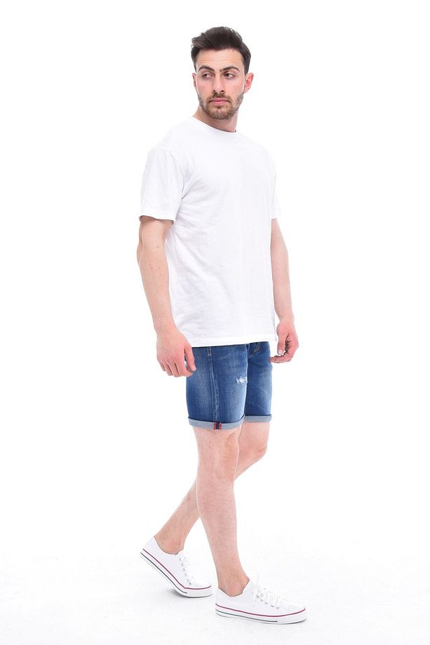 Erkek Kot Şort Slim Fit Jean Şort - C342 - 6